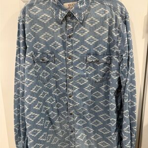 Blue Patterned Men's Shirt